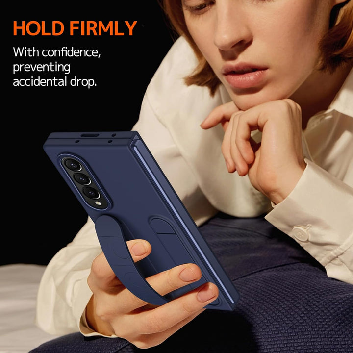 NINKI Kompatibel mit Samsung Galaxy Z Fold 3 Hülle mit Armband Samsung z fold 3 Handyhülle mit Ständ