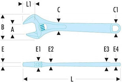 Rollgabelschluessel phosphatiert 44 mm