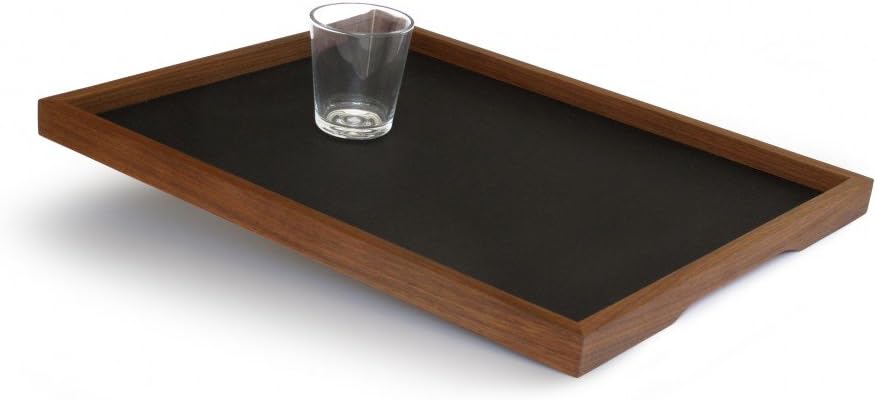 side by side Tablett Basic L, Holztablett, Serviertablett, Frühstücktablett, aus Nussbaum, mit Anti