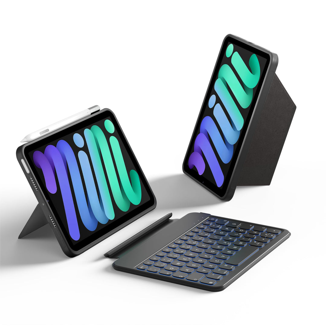 HOU Tastatur Hülle für iPad Mini 7/6, 8,3 Zoll, Ultradünne Klapptastatur, Magnetische Befestigung, M