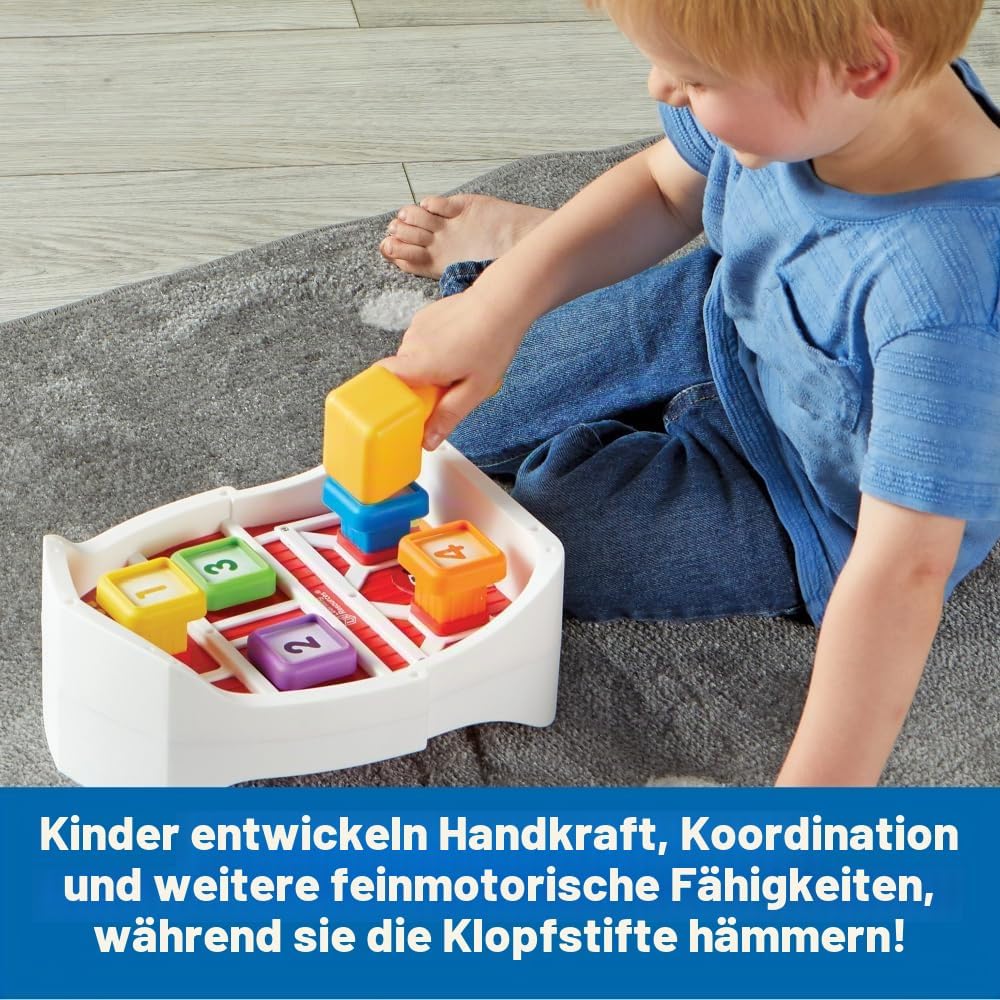 Learning Resources Bauernhof Werkbank, 3 Stück, ab 18 Monate, Spielzeug zum Hämmern & Nageln, Vorsch
