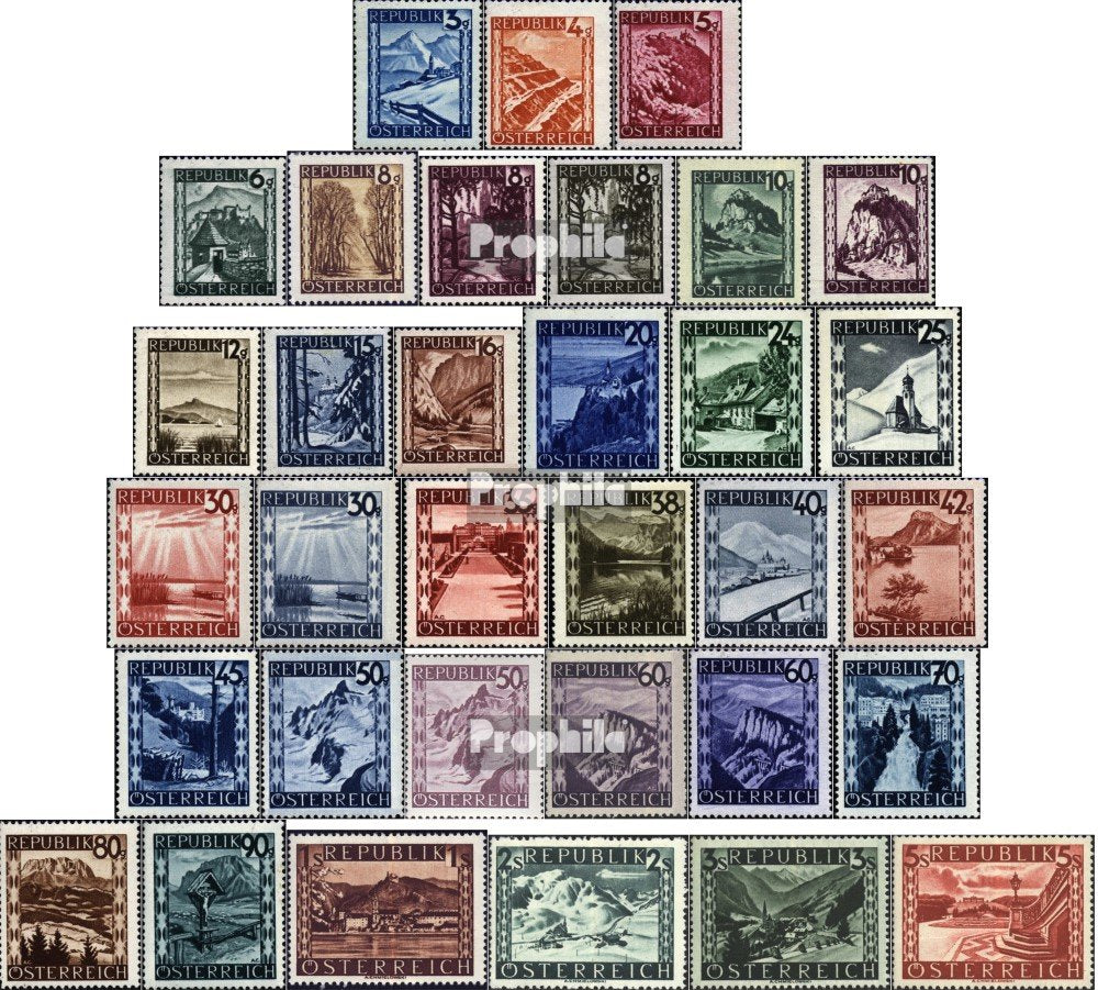 Prophila Collection Österreich 738-770 (kompl.Ausg.) 1945 Landschaften (Briefmarken für Sammler) Lan