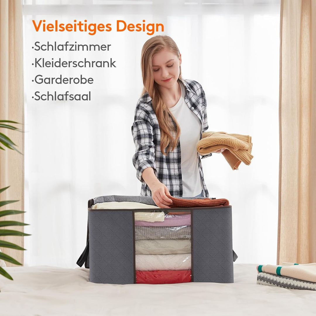 Lifewit 8 Stück 90L Aufbewahrungstasche, Aufbewahrungsbox mit Deckel, Gross Kleideraufbewahrung Umzu