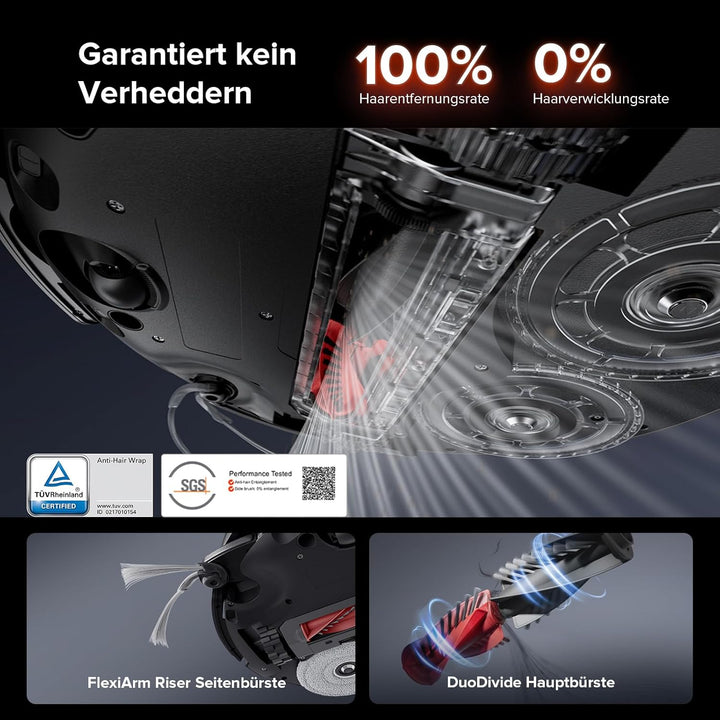 roborock Saros 10R Saugroboter mit Wischfunktion&angebbarem Wischmopp, 7,98cm Ultra-Slim Design, Sta