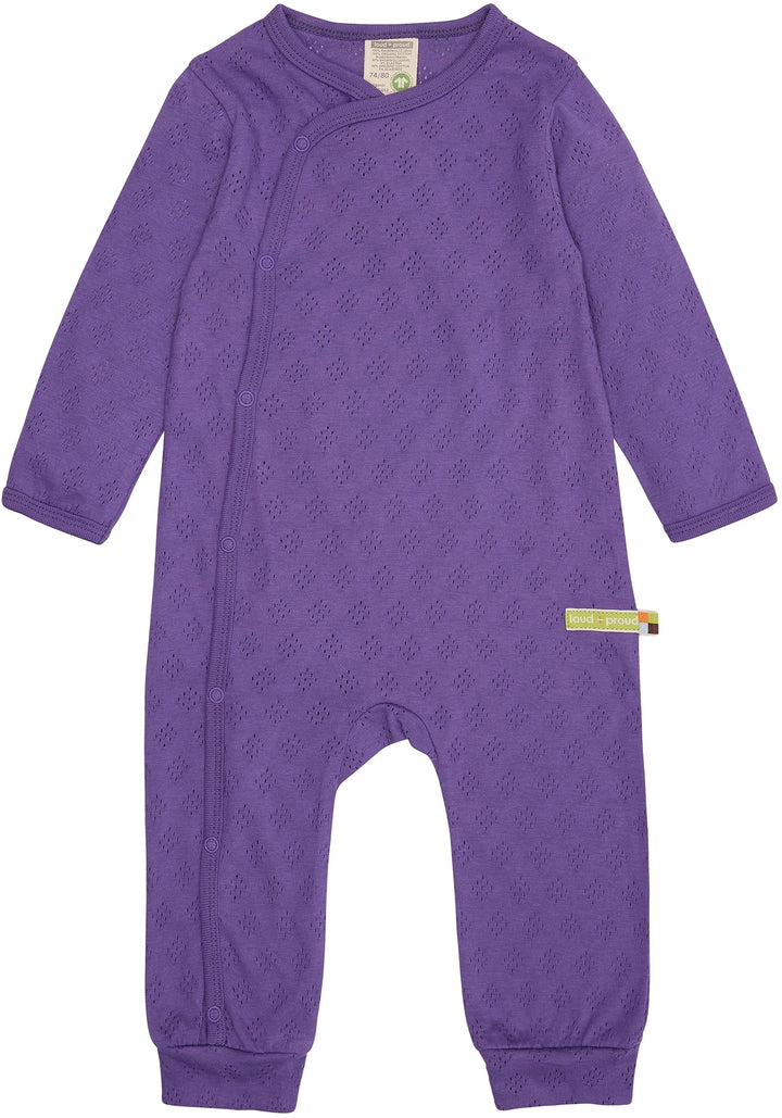 loud + proud Baby-Mädchen Jacquard Strick, GOTS Zertifiziert Overall 50-56 Violet, 50-56 Violet
