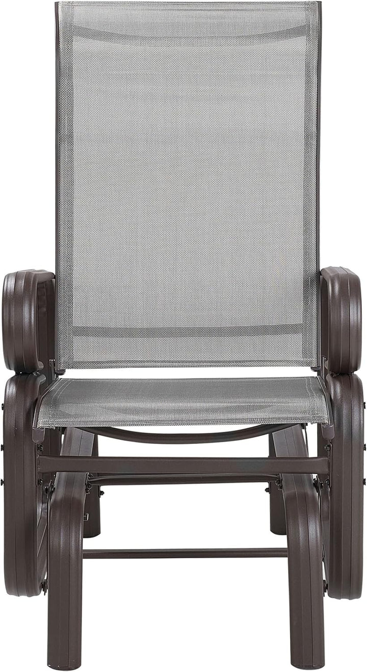 Moderner Garten-Schaukelstuhl braun aus Aluminium Polyester Bespannung Borgio