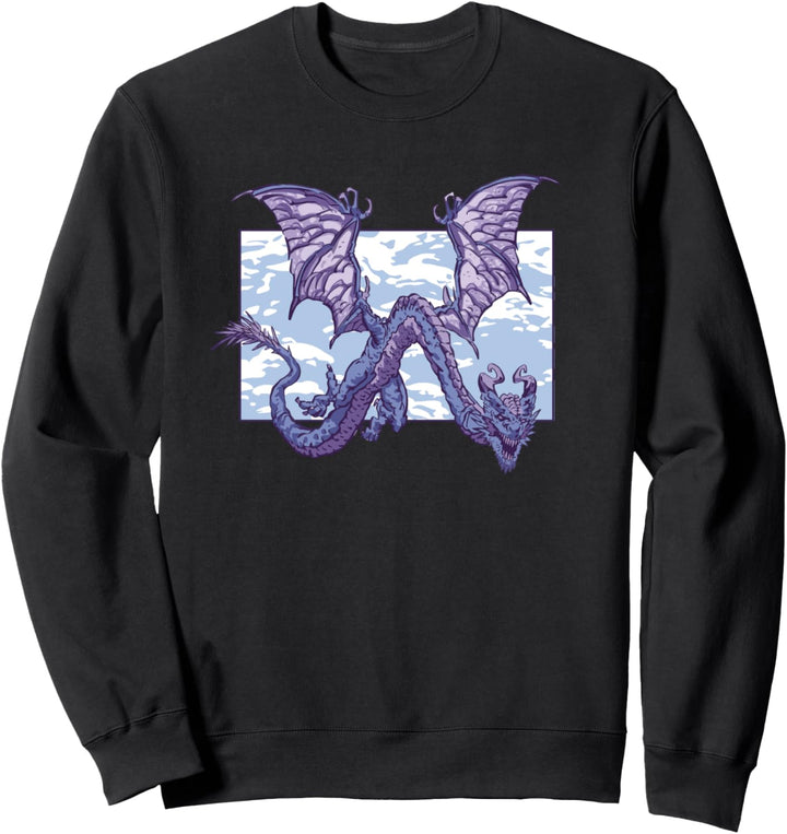 Blauer farbiger Drache im Himmel, Kreatur, mythologisch Sweatshirt