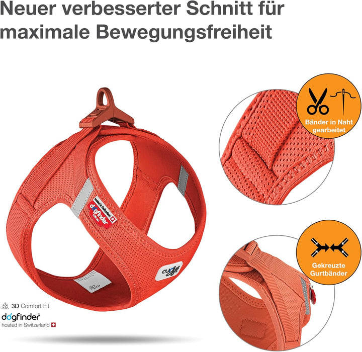 Vest Harness curli Clasp Air-Mesh Sun Orange S, Einfarbig