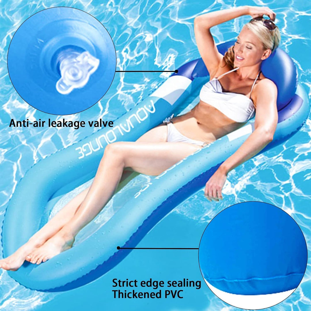 Aufblasbare Wasser Hängematte Luftmatratze Liege mit Netz, Pool Hängematte mit Mesh, Wasser Bett sch