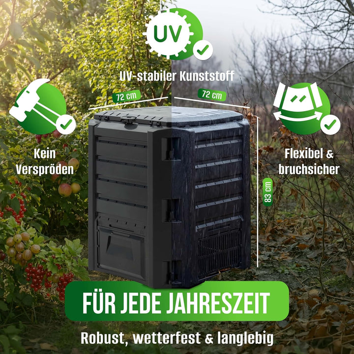 Komposter 380L Weitere Grössen: 800L 1200L 1600L Einzelmodul: 72 x 72 x 83cm witterungsbeständig Dec