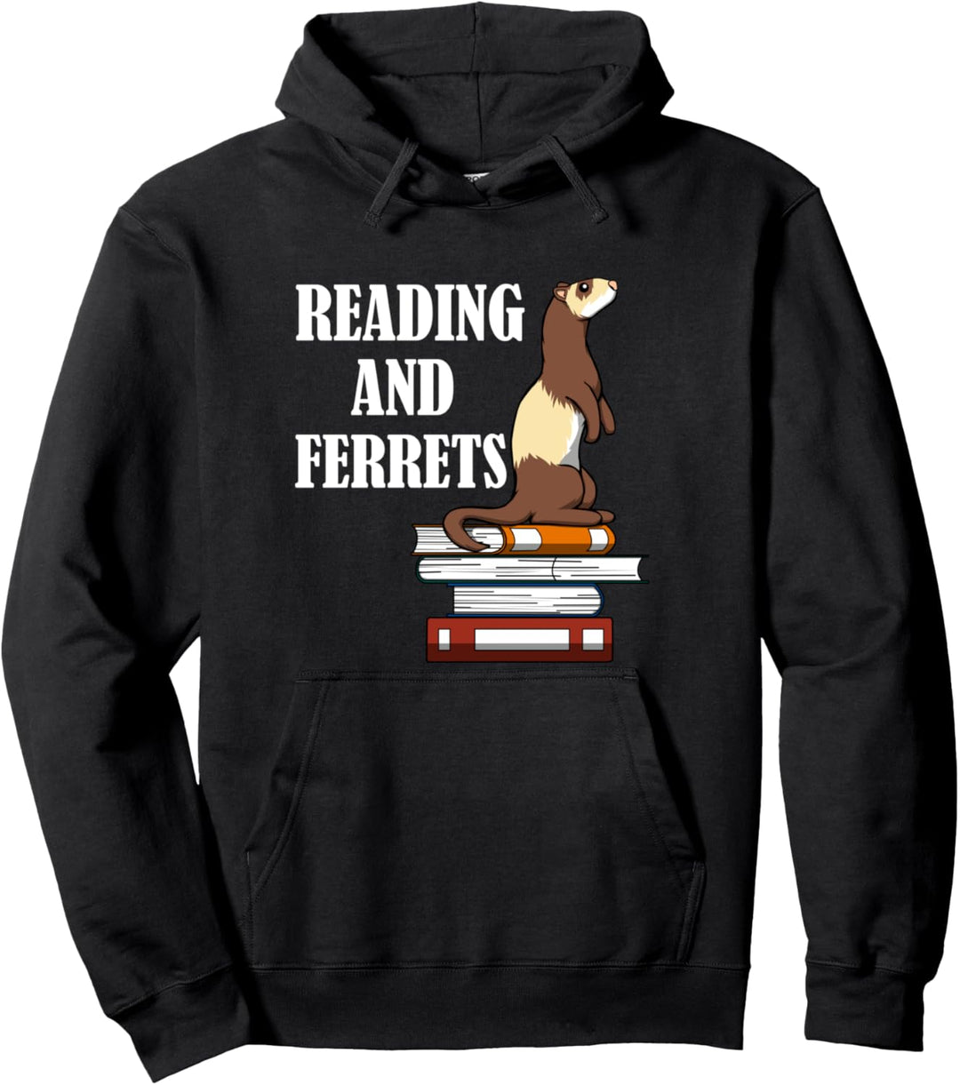 Lesen und Frettchen Niedlicher Nager Buch Pullover Hoodie