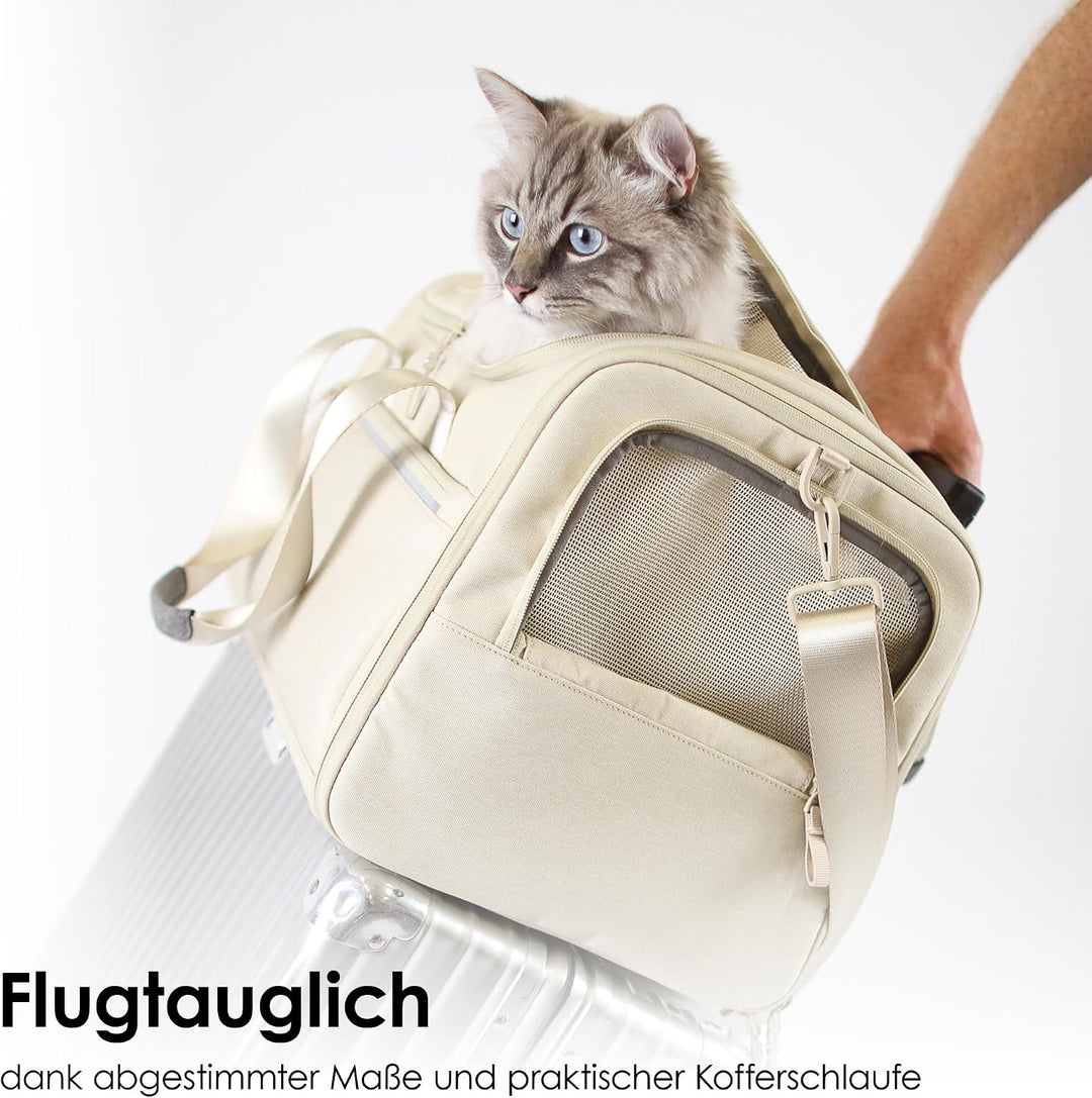 LucyBalu® Designer Katzentransporttasche | Tragetasche für Katzen mit Fenster | Katzentasche zum Kat