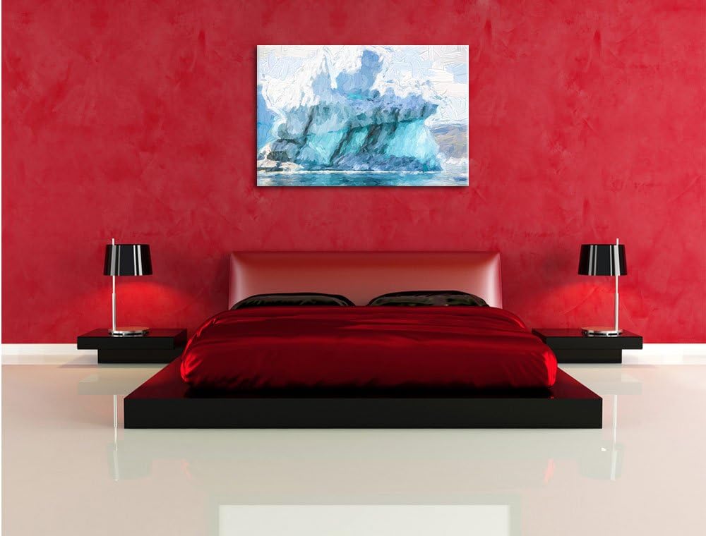 Pixxprint gigantischer Eisberg Kunst/Format: 100x70cm / Leinwandbild fertig bespannt Wandbild Kunstd