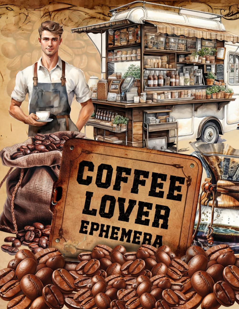 Coffee Lover Ephemera Book: High Quality Images Of Drinks For Paper Crafts, Scrapbooking, Mixed Medi