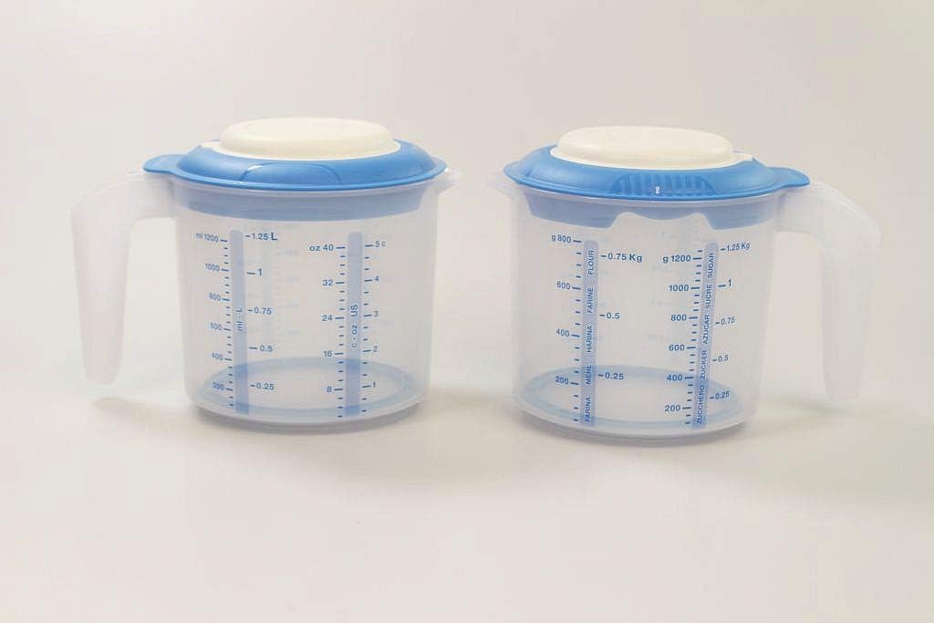 TUPPERWARE Candy Mini 1,25 L blau Backen Messbecher (2) D217 Rührbecher Rühr-Mix 31564
