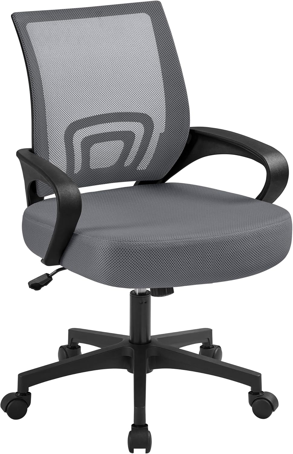 Yaheetech Bürostuhl, Ergonomischer Schreibtischstuhl mit Netzbespannung und Armlehnen, Drehstuhl aus