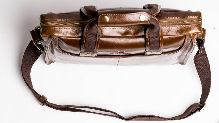 MONVALI Herren Aktentasche Leder Weston braun Businesstasche Laptoptasche 14 Zoll