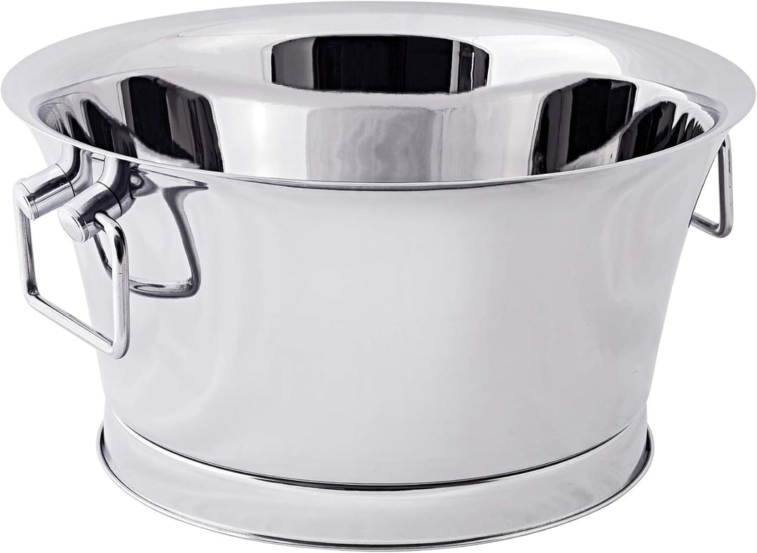 EDZARD Champagner Kühler Samu (Ø 48 cm, gross) aus Edelstahl - Flaschenkühler, Sektkühler doppelwand