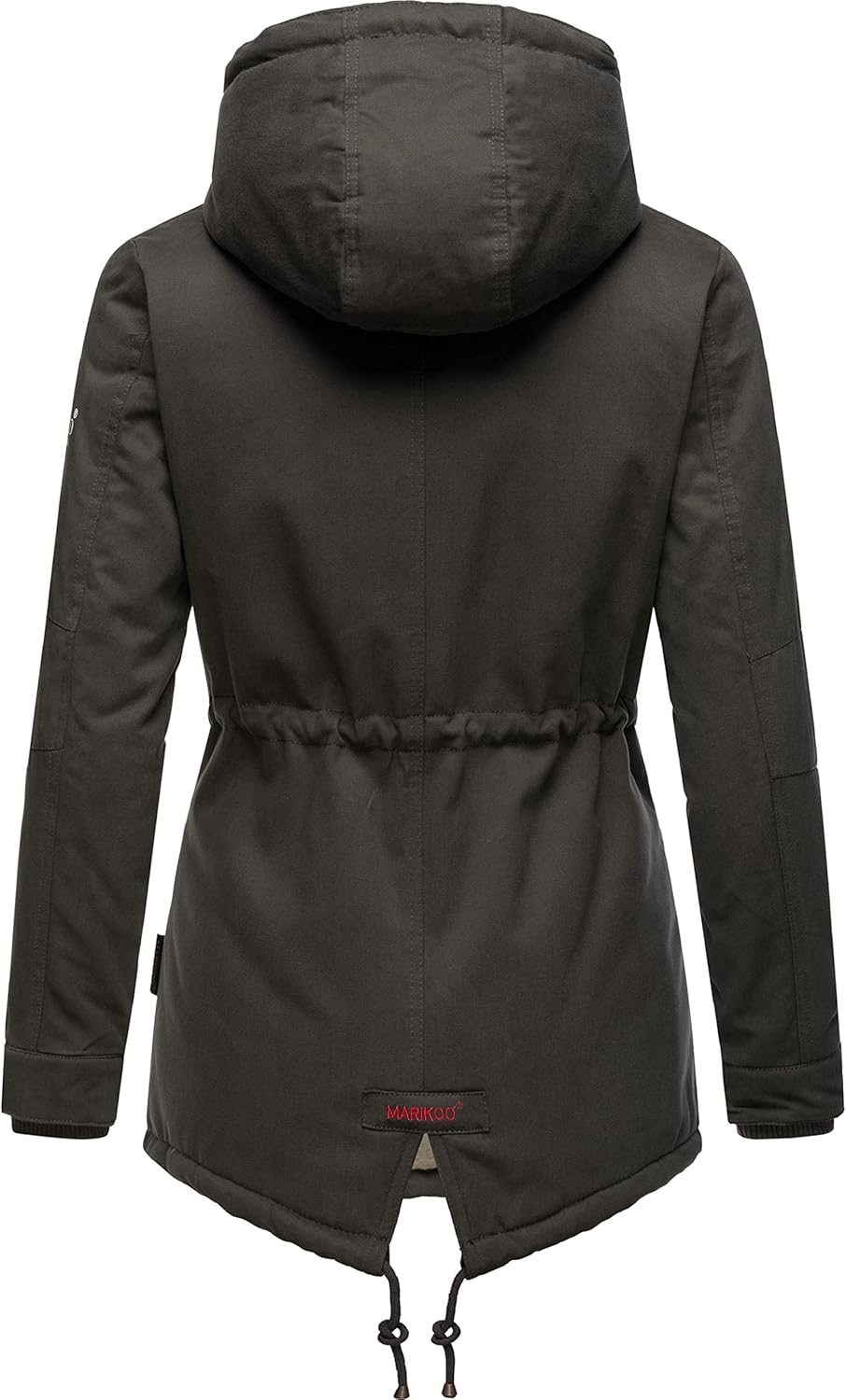 MARIKOO Damen warmer Winter Kurzmantel mit Kapuze Manolya XS-XXL XS Anthrazit, XS Anthrazit