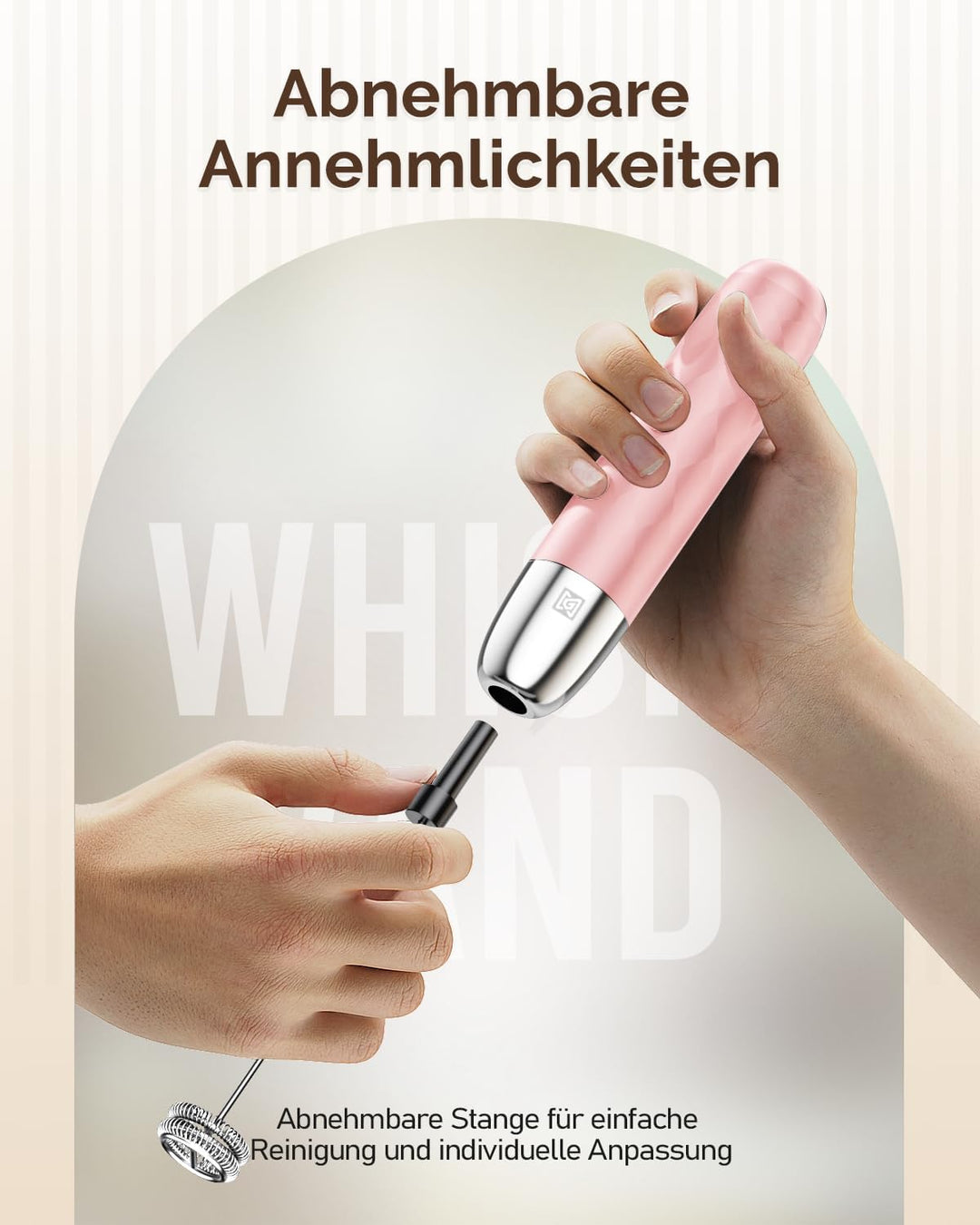 Maestri House Wiederaufladbarer Milchaufschäumer, Elektrischer Hand-Schaumbereiter, Abnehmbarer Edel