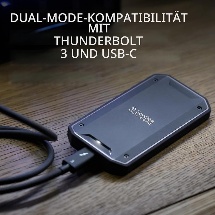 SanDisk® PROFESSIONAL PRO-G40™ SSD 4 TB (mobile SSD, robuste NVMe™ SSD mit Thunderbolt™ 3, USB-C™, b