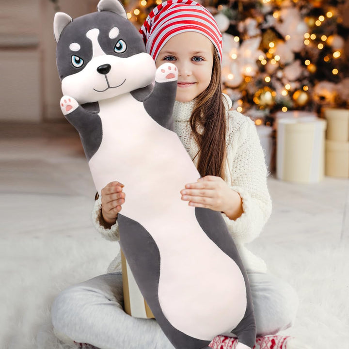 LEcylankEr Husky Kuscheltier 50/70/90/110 cm Weicher Kuscheltier Hund, Hunde Plüschtier Kissen, Husk