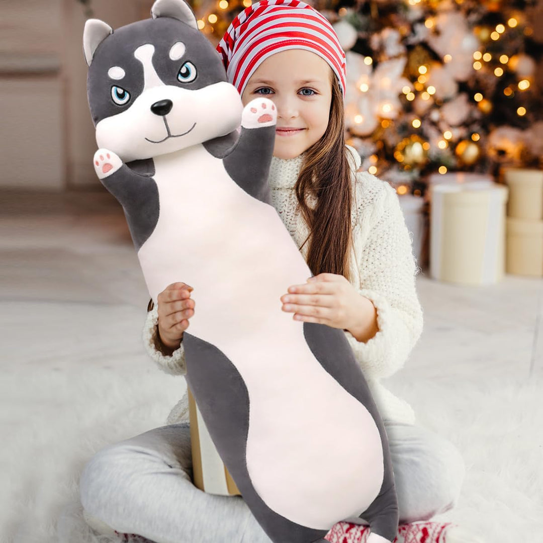 LEcylankEr Husky Kuscheltier 50/70/90/110 cm Weicher Kuscheltier Hund, Hunde Plüschtier Kissen, Husk