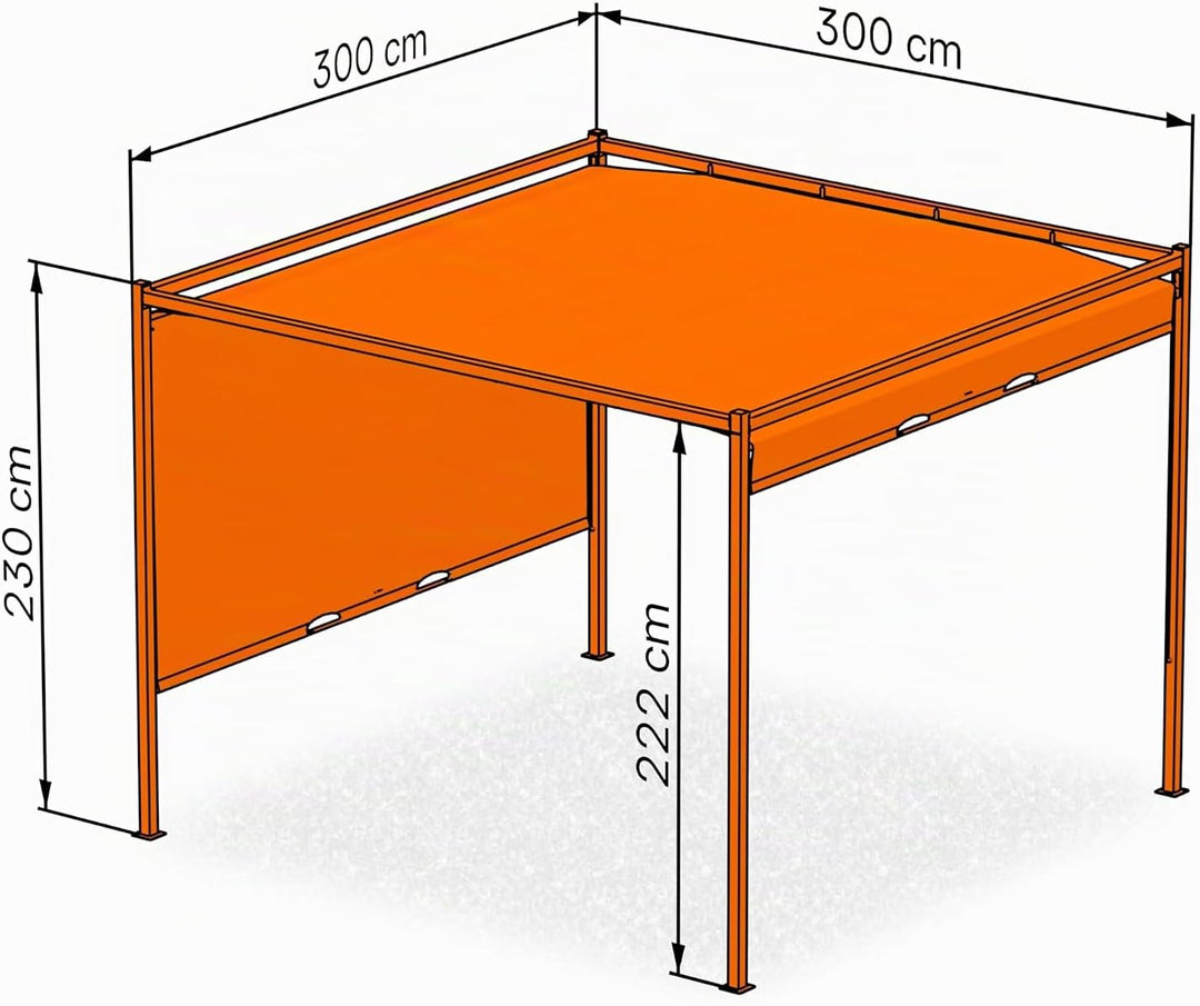 Grindi - Garten Pergola Pavillon Terrassendach - Naxos 3x3m - wasserdichtes &amp; stabiles Sonnenschutz