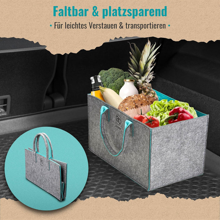 achilles Filzkorb - stylische Filz-Tasche - praktische Einkaufs-Tasche aus Filz - Transport-Box mit