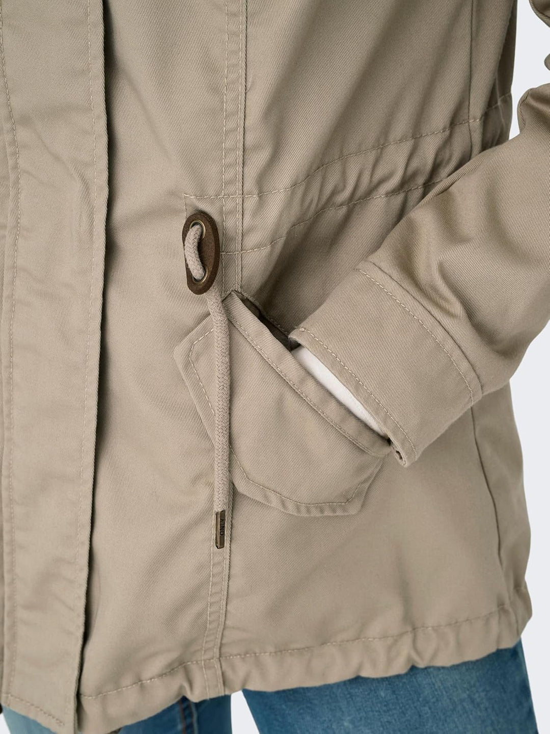 ONLY Female Jacke Leinen Parka XS Trench Coat, XS Trench Coat