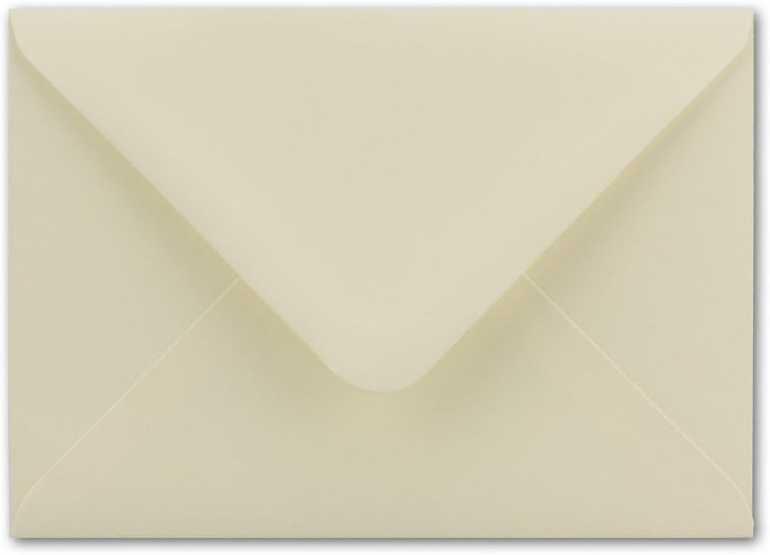 300 DIN C6 Brief-Umschläge Creme 11,4 x 16,2 cm 100 g/m² Nassklebung Brief-Hüllen ohne Fenster für E