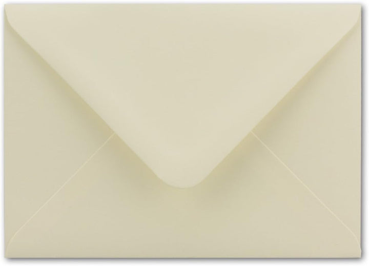 300 DIN C6 Brief-Umschläge Creme 11,4 x 16,2 cm 100 g/m² Nassklebung Brief-Hüllen ohne Fenster für E