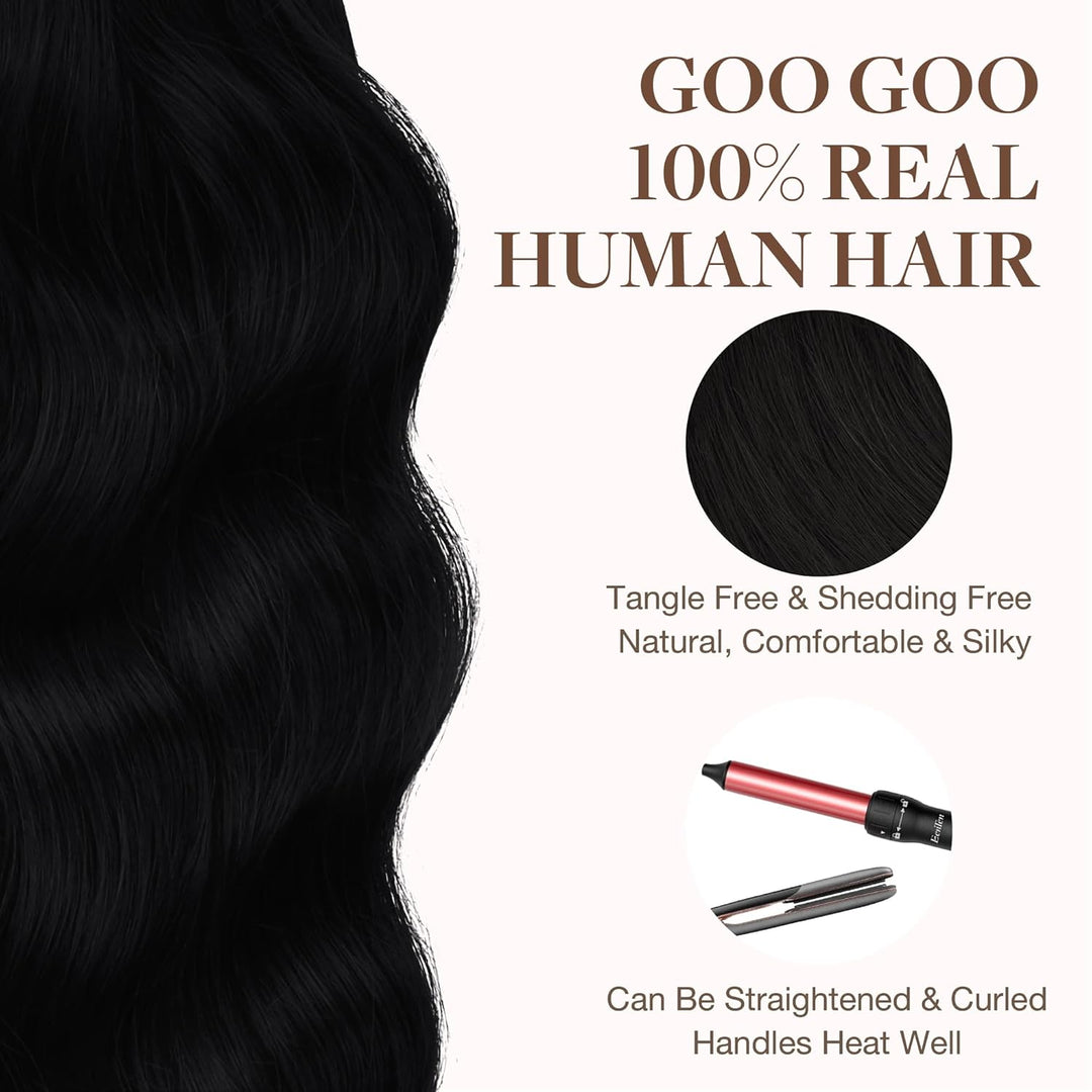 GOO GOO Tape in Extensions Echthaar, Tape Extensions Echthaar, 35cm 100g 40pcs, Extensions Echthaar,