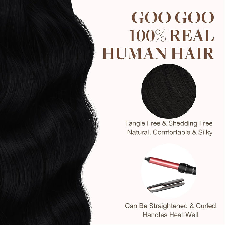 GOO GOO Tape in Extensions Echthaar, Tape Extensions Echthaar, 35cm 100g 40pcs, Extensions Echthaar,