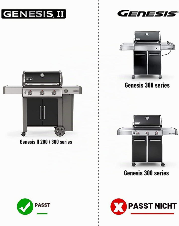 Onlyfire BRK-6034 Edelstahl Grill Drehspiess komplettes Set, Rotisserie Einsatz für Weber Genesis II