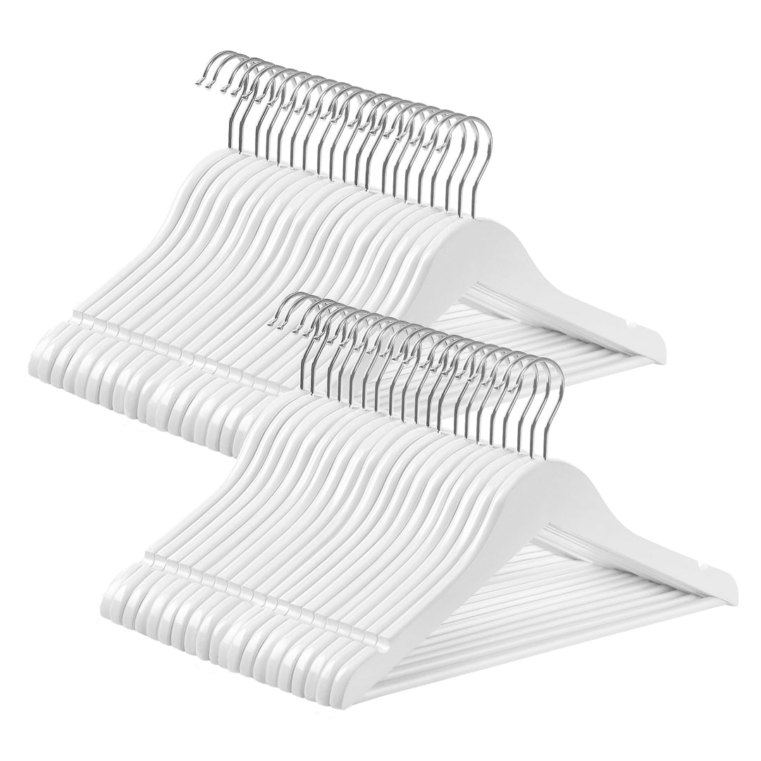 SONGMICS Kinderkleiderbügel, 40er Set Kleiderbügel Kinder, 35 cm Lange Bügel aus Holz, Massivholz, m