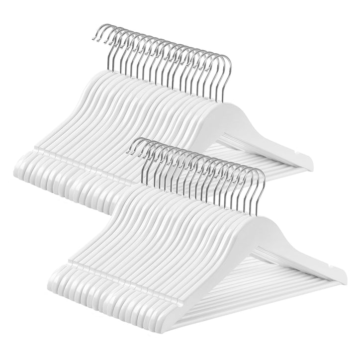 SONGMICS Kinderkleiderbügel, 40er Set Kleiderbügel Kinder, 35 cm Lange Bügel aus Holz, Massivholz, m