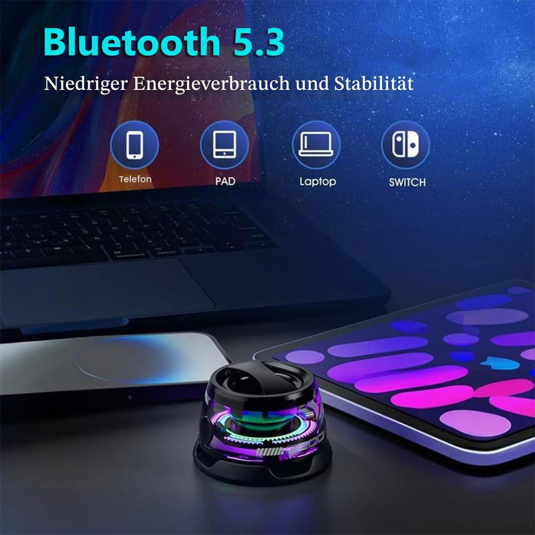 Magnetischer Bluetooth-Lautsprecher, G200 tragbarer Bluetooth-Lautsprecher mit Multi-RGB-Farblicht u