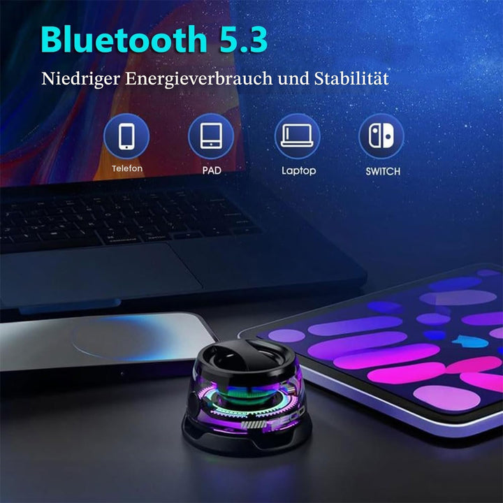 Magnetischer Bluetooth-Lautsprecher, G200 tragbarer Bluetooth-Lautsprecher mit Multi-RGB-Farblicht u