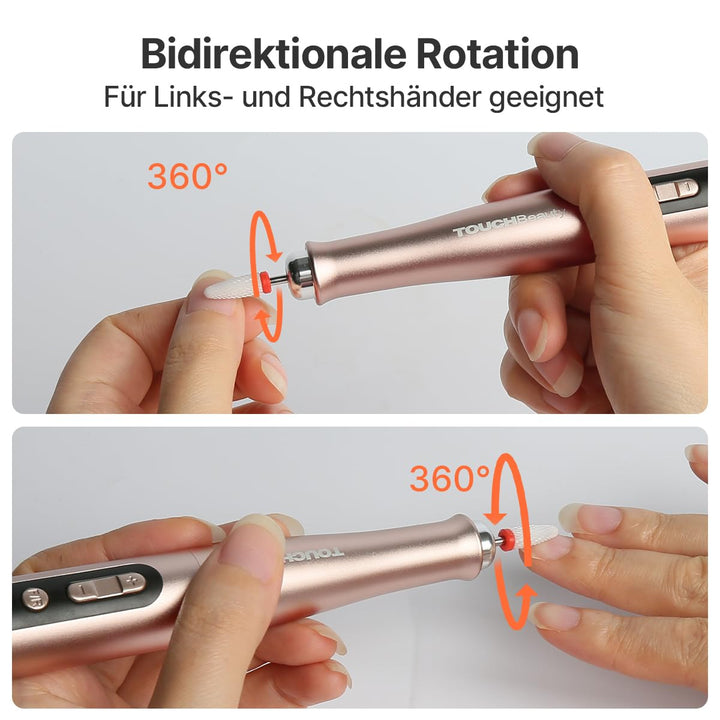 TOUCHBeauty Elektrische Nagelfeile Set Kabellos-Nagelfräser Nail Drill mit 5 Geschwindigkeiten, LCD-