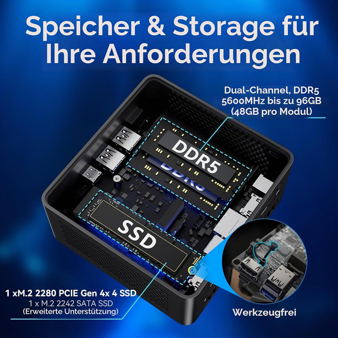 NUC 14 Pro, for ASUS NUC 14 Pro，Intel NUC 14 Pro NUC14RVH Revel Canyon AI Mini-PC, Core Ultra 7 155H