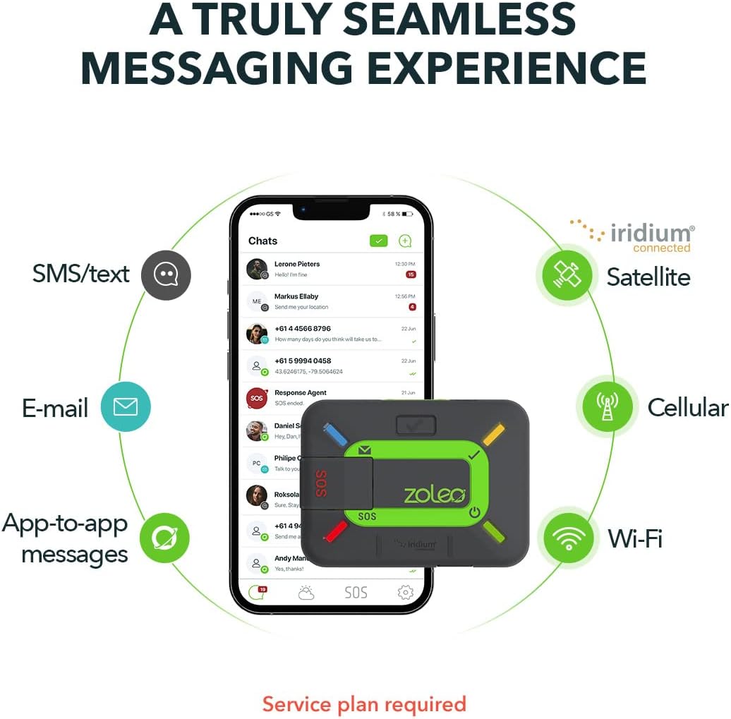 ZOLEO Zwei-Wege-Satellitenkommunikator — globale SMS-Textnachrichten und E-Mail, SOS-Alarmierung im