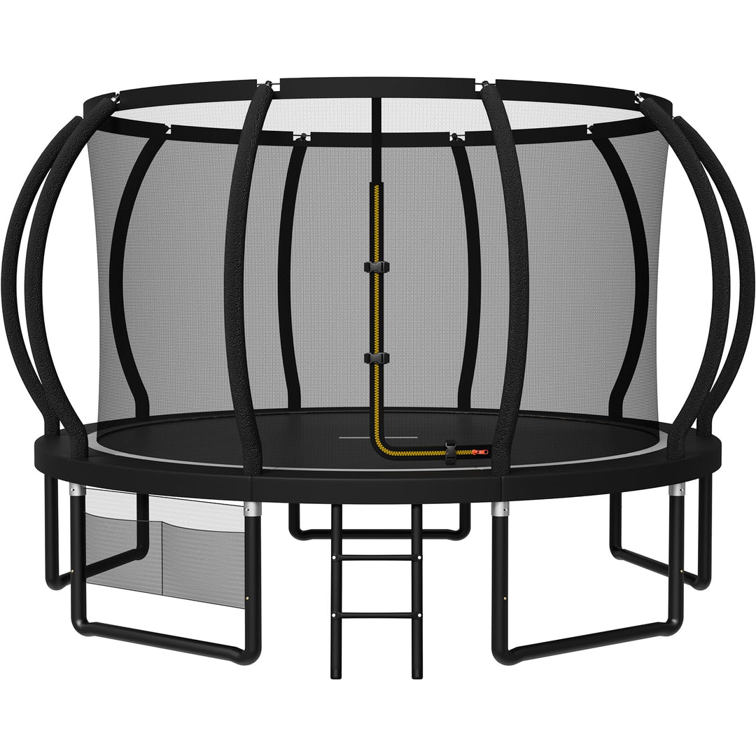 JUMMICO Trampolin Outdoor Ø 228/305/366/427/488 cm mit Schutznetz und Leiter, GS-geprüftes Freizeit-