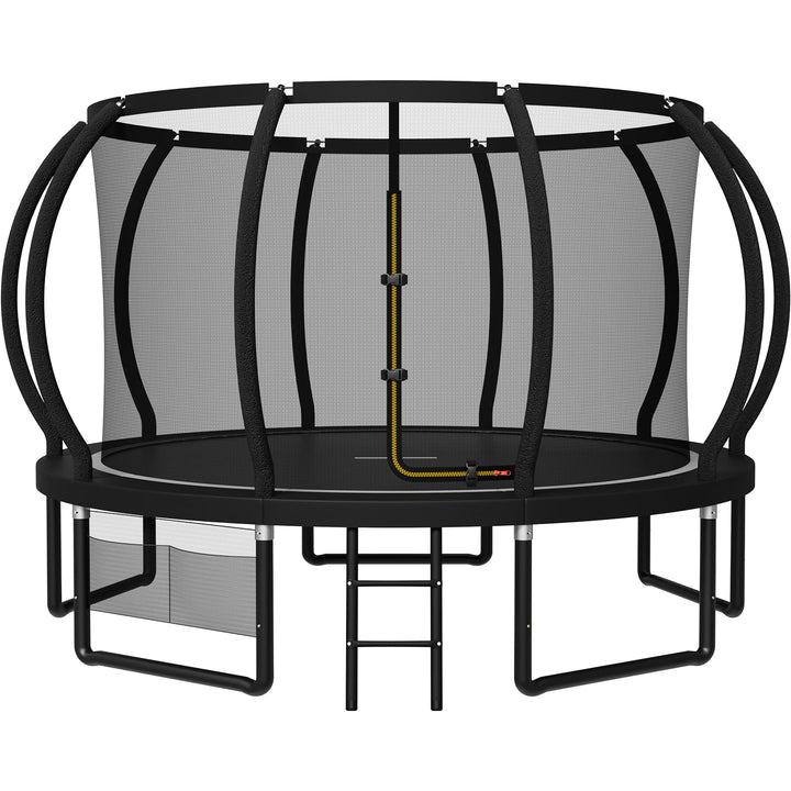 JUMMICO Trampolin Outdoor Ø 228/305/366/427/488 cm mit Schutznetz und Leiter, GS-geprüftes Freizeit-