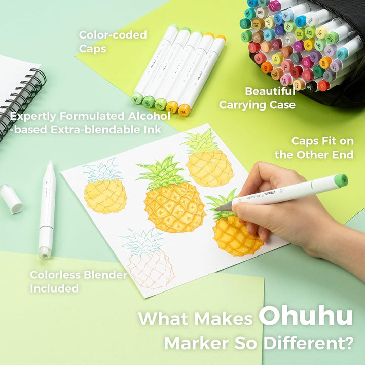 Graffiti Stifte, Ohuhu 48 Farbige Graffiti Marker Doppelspitze (Pinsel & feine Spitze) Marker Stifte