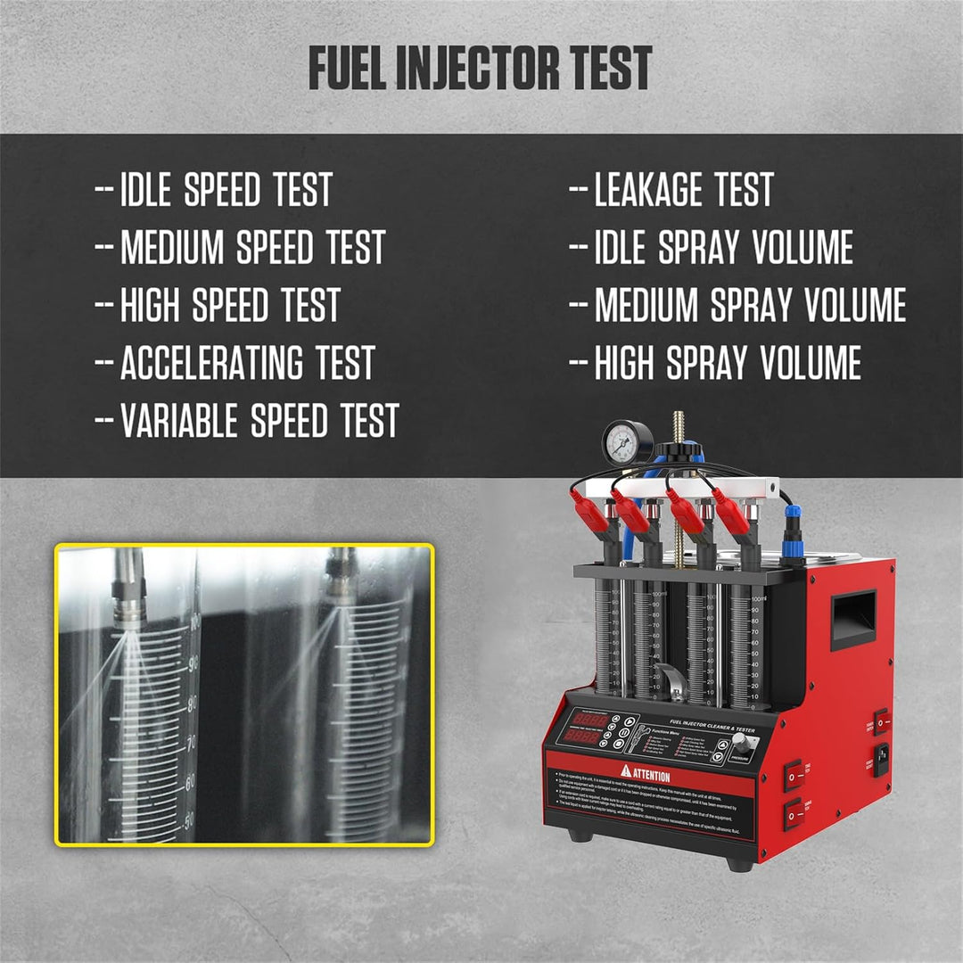 Einspritzdüsen Tester, CT160 beheizter Einspritzdüsenreiniger-Tester,4-Zylinder-Einspritzdüsenreinig