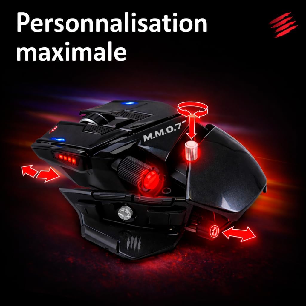 MAD CATZ M.M.O. 7+ Gaming-Maus MMO Kabelgebunden &amp; Kabellos – 21 programmierbare Eingänge – 5D-Schal