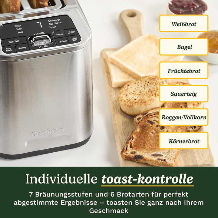 Cuisinart Smart Elite 2-Scheiben-Toaster | Extra-lange Schlitze für Artisan-Brote | Speichern Sie Ih