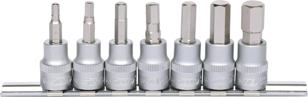 KS Tools 911.3945 3/8" Bit-Stecknuss-Satz Innensechskant, 7-tlg.