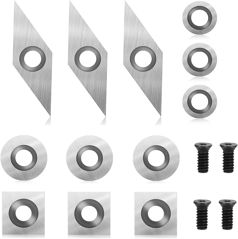 Hartmetall Wendeschneidplatten Set für Drehmeissel, 12 Stück CNC Hartmetall Einsatzschneider für Hol